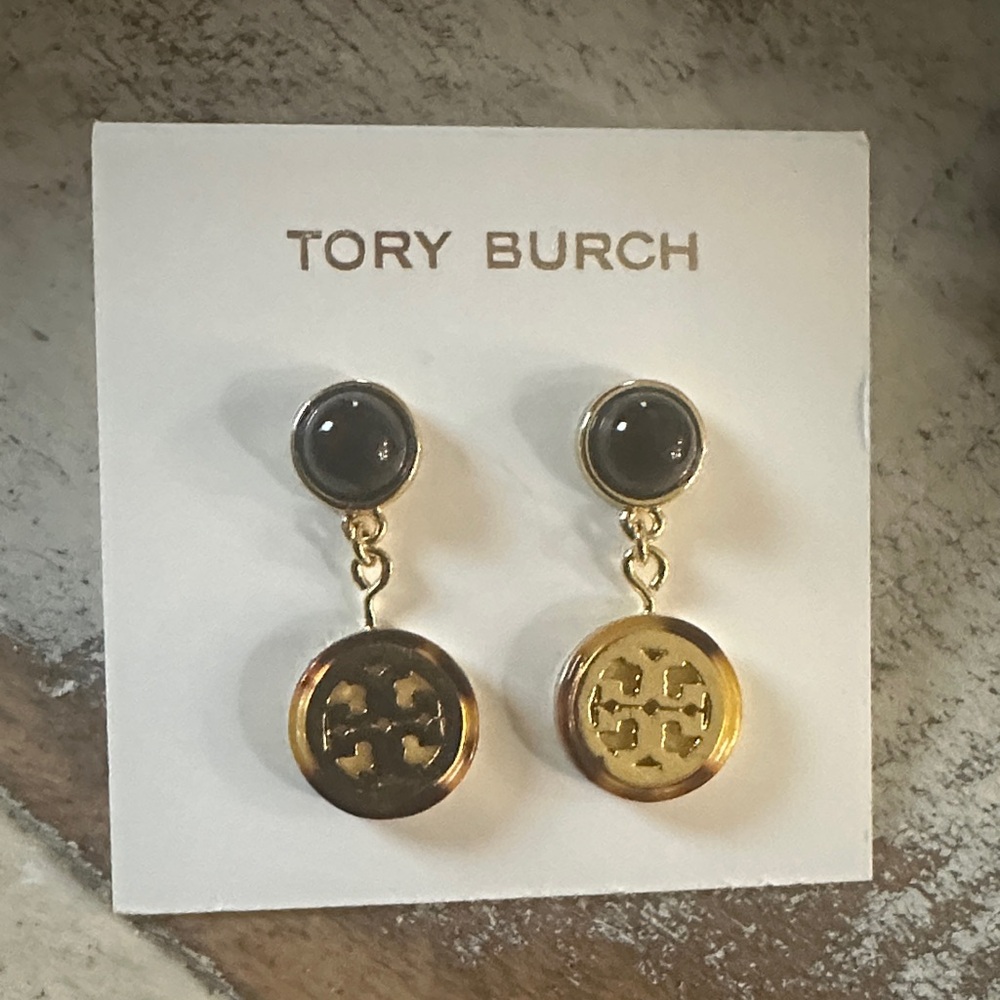 Tory Burch Gold Logo Stud Earrings